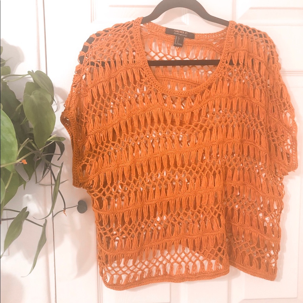 Lace tan/orange shirt & coverup